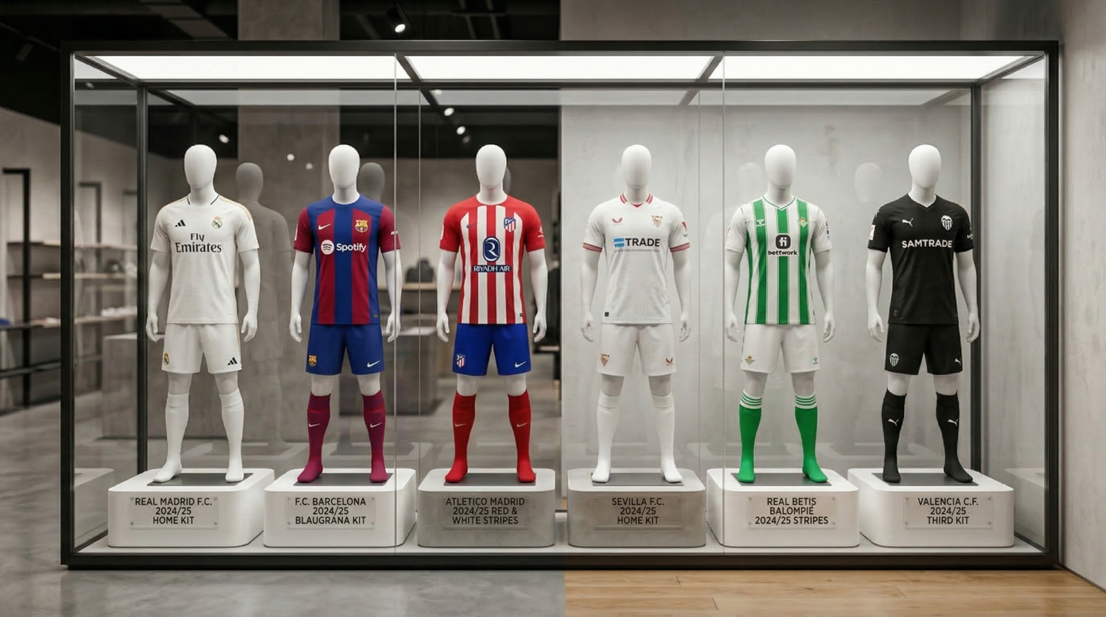 Vitrine de maillot d equipe de la ligua