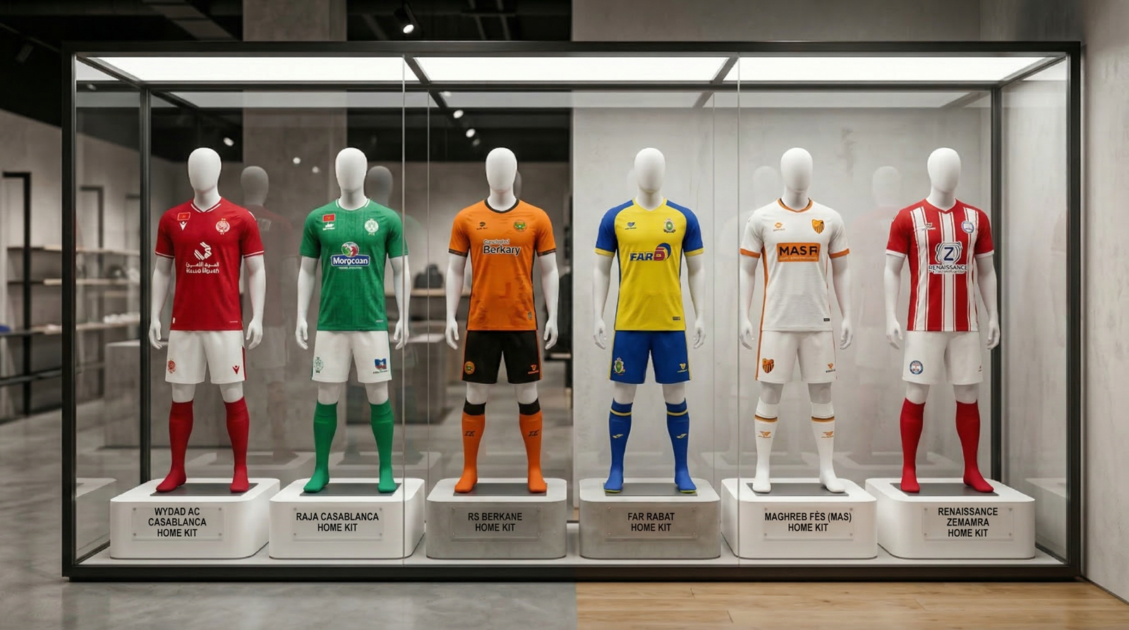 Vitrine de maillot d equipe de la botola pro